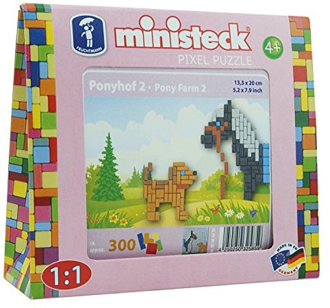 Ministeck ministeck 32585  Pony z psem, Stacking, akcesoria, ok. 300-części, czarna