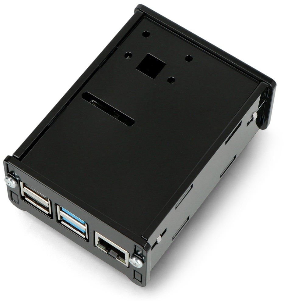 top Raspberry Pi Gravlaser Obudowa do 4B z mocowaniem na kamerę - czarna GRL-20449