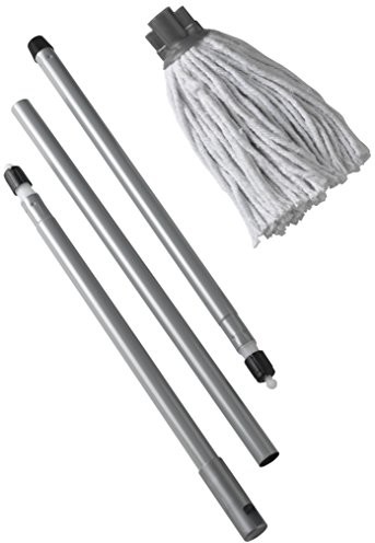 Addis addis Cotton mop with 3-Piece Handle, White/Metallic Grey by addis 507529