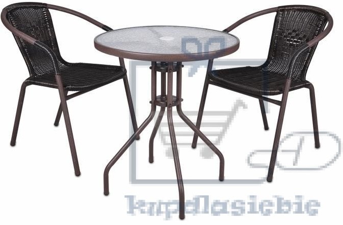 Garthen Komplet Bistro stół + dwa krzesła Garth