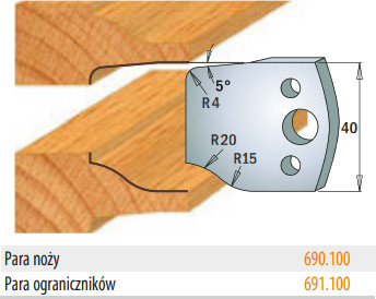 CMT Noże 690.100 HSS 40x4mm 6425