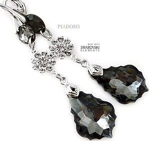 Swarovski Piękne Długie Kolczyki Silver Night Feel