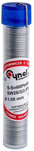 Cynel Spoiwo lutownicze z topnikiem Unipress Sn 60% 1 mm 100 g