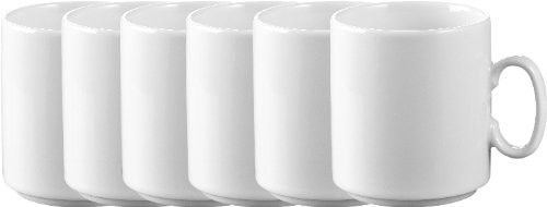 Esmeyer DIANE 402-316 zestaw 6 porcelanowych kubków, pojemność: 0,28 l, kolor: biały, możliwość ułożenia jako stos 402-316