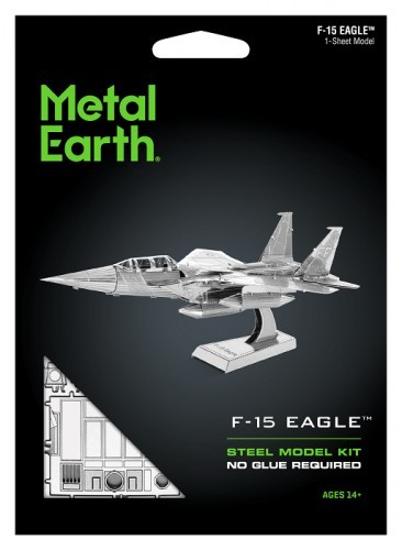 Metal Earth Fascinations F-15 Eagle F15 Myśliwiec model do składania metalowy.