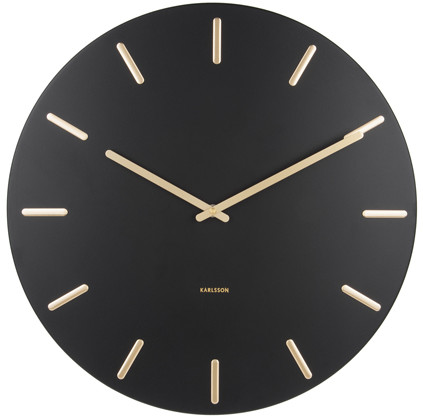 Karlsson Zegar ścienny Charm black with gold battons by (KA5716BK)