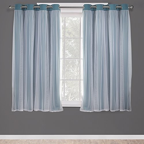 Home Exclusive Ekskluzywna Home catarina geschichteter masywna zasłona zaciemniająca i przezroczysty okienna kurtyna-tulejka z góry, poliester, EH8255-08 2-63G