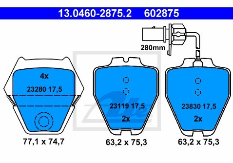 ATE Klocki hamulcowe - komplet 13.0460-2875.2