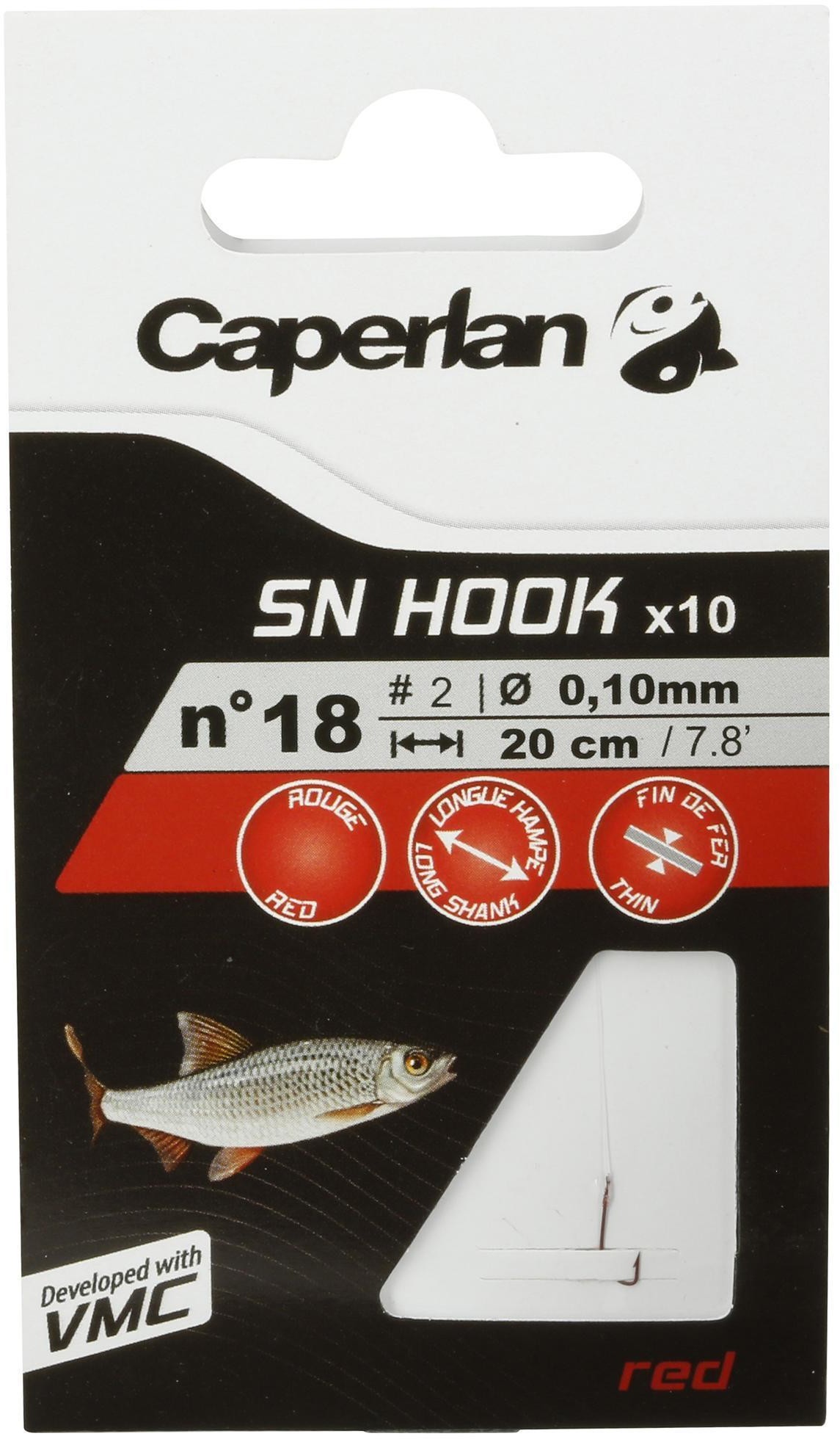 CAPERLAN Haczyki czerwone z przyponem Unisex