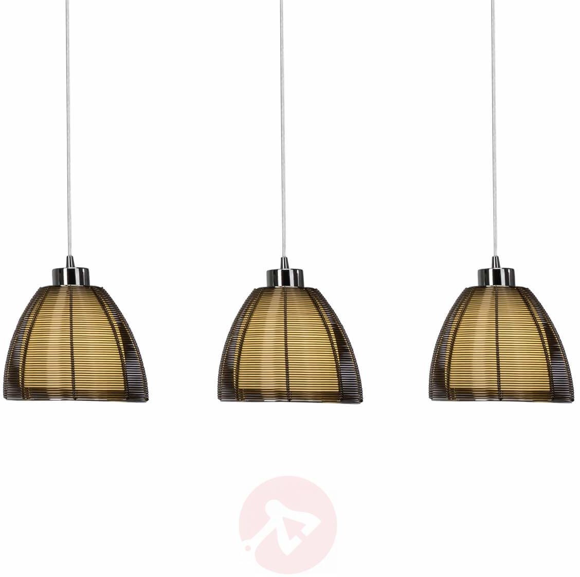 Brilliant Oświetlenie Relax Lampa Wisząca Chrom, Brązowy, 3-punktowe 61176/53