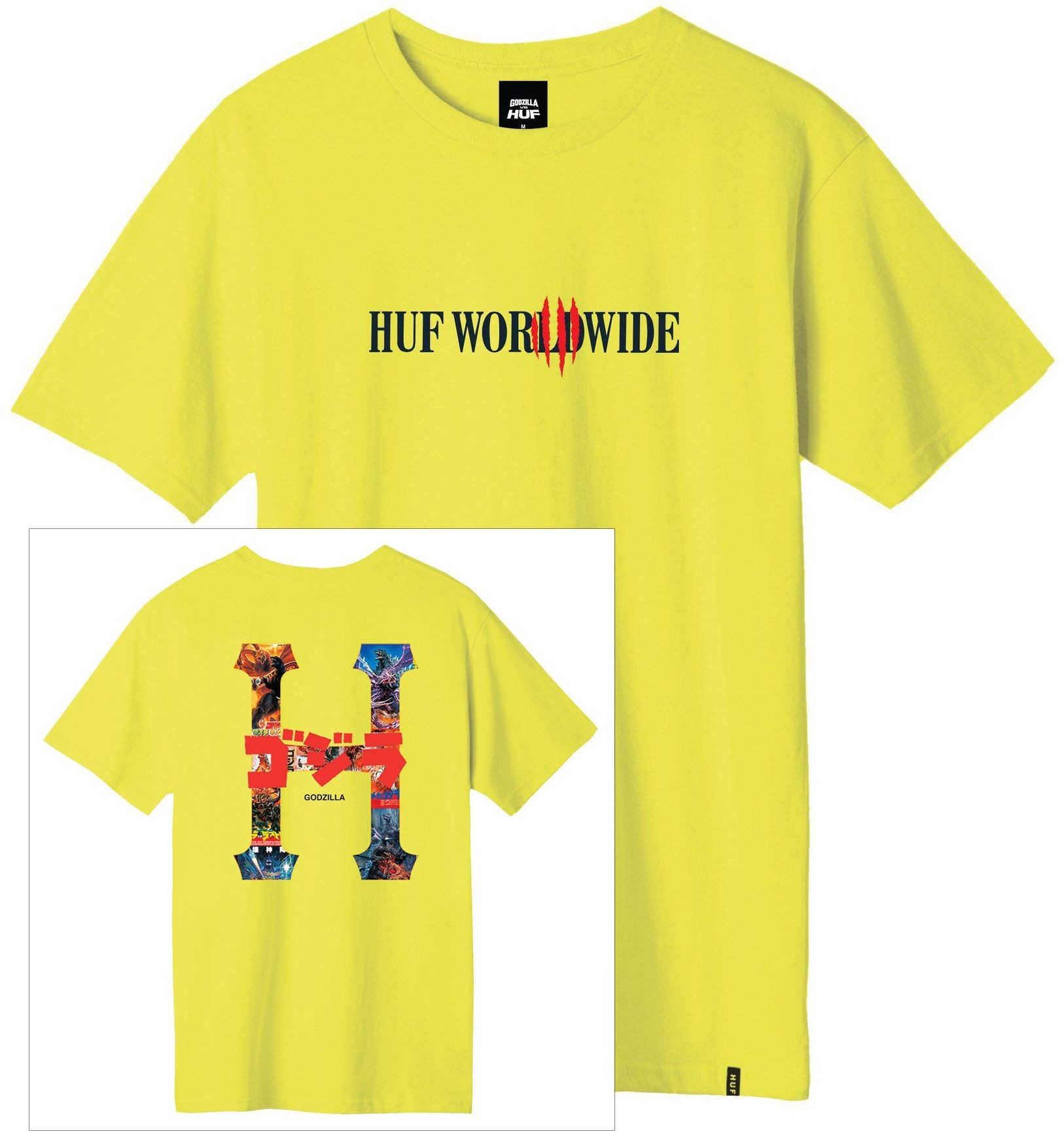 HUF t-shirt HUF GODZILLA) CLASSIC H TEE Yellow