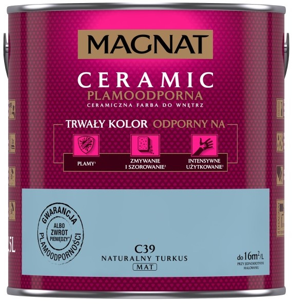 Magnat CERAMIC 2.5L - ceramiczna farba do wnętrz - C39 Naturalny turkus