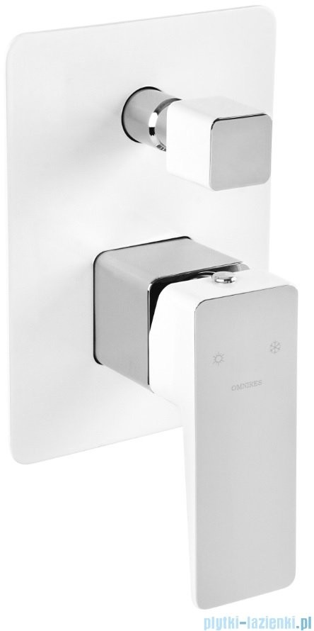 Omnires Parma bateria wannowa podtynkowa chrom/biel PM7435CRB