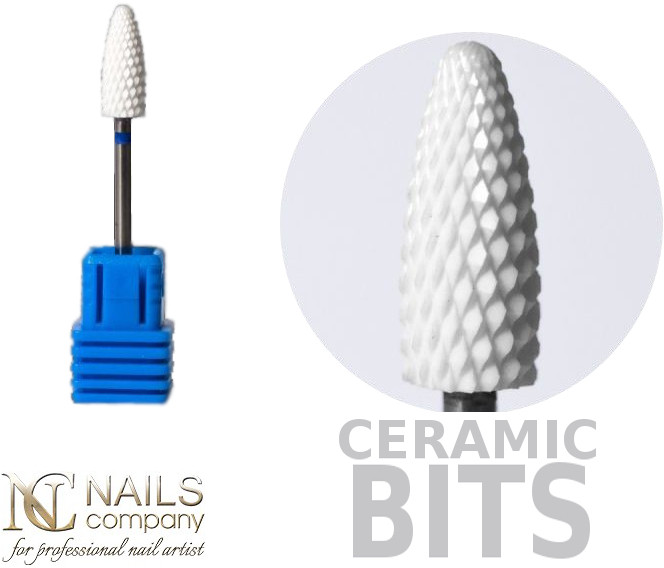 NAILS COMPANY Frez ceramiczny do żelu i akrylu kształt stożek MEDIUM Nails Company