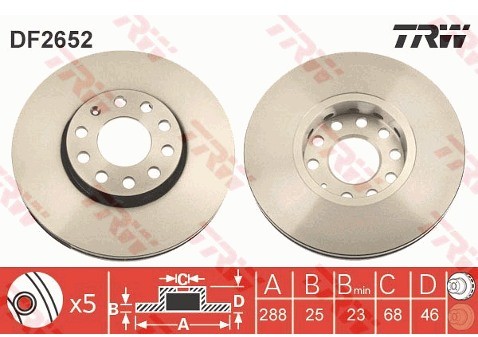 TRW Tarcza hamulcowa DF2652