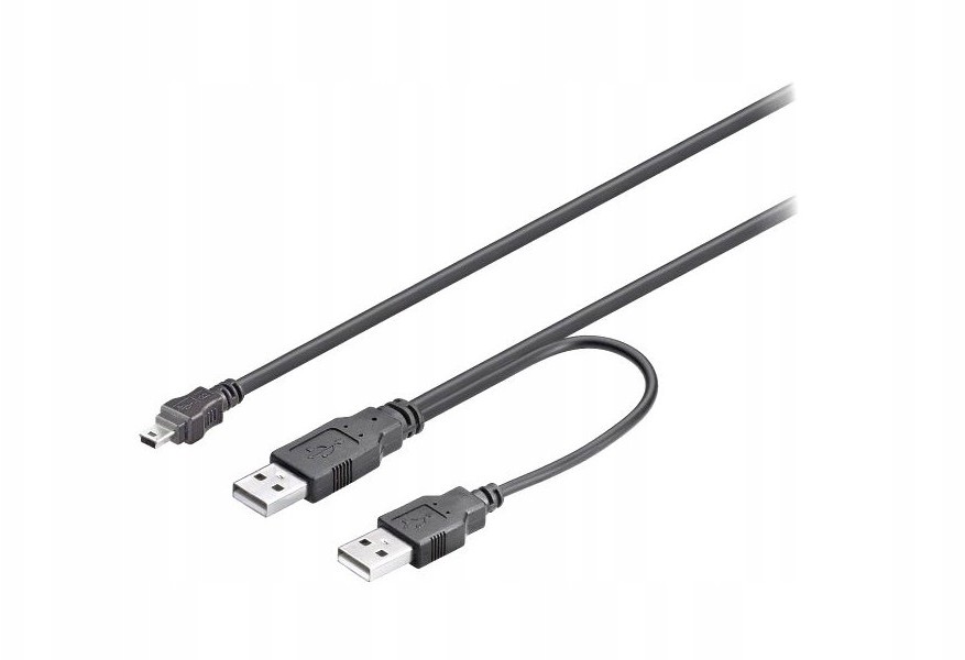 Adapter Usb 2.0 Usb A WTYKx2/USB B Mini Wtyk 600mm