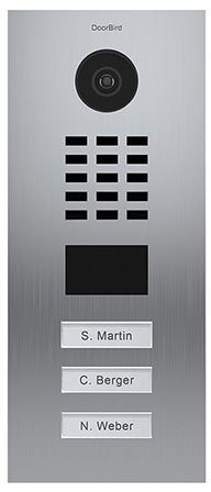 DoorBird IP Video Door Station, stal nierdzewna szczotkowana, podtynkowa, z 3 klawisze połączeń D2103V