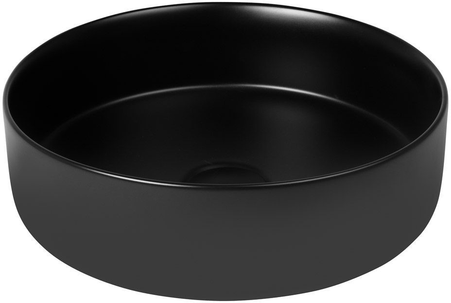 Oltens LAGDE Umywalka 35,5 cm nablatowa okrągła czarny mat 40304300