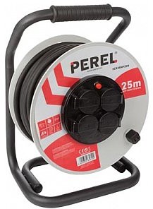 Perel Perel PROFESJONALNY KABEL NEOPRENOWY NA BĘBNIE - 25 m - 3G2.5 - 4 GNIAZDA ECR25NP25N