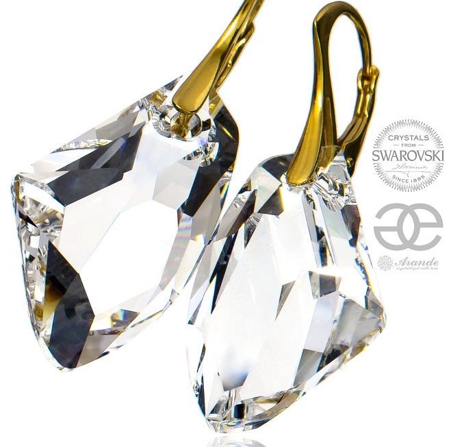 Swarovski duże kolczyki GALACTIC GOLD ZŁOTE SREBRO