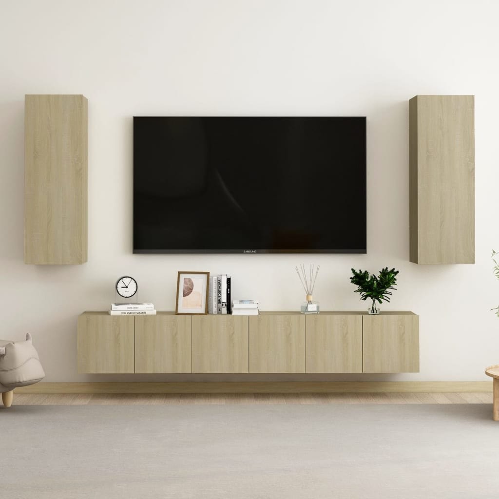vidaXL Lumarko 5-cz. zestaw szafek TV, dąb sonoma, płyta wiórowa 3078958