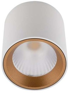 Maxlight Spot Lampa Sufitowa Tub C0155 + Rc0155 Gold Natynkowa Oprawa Okrągła Led 7w 3000k Metalowa Tuba Biały C0155 + RC0155 GOLD