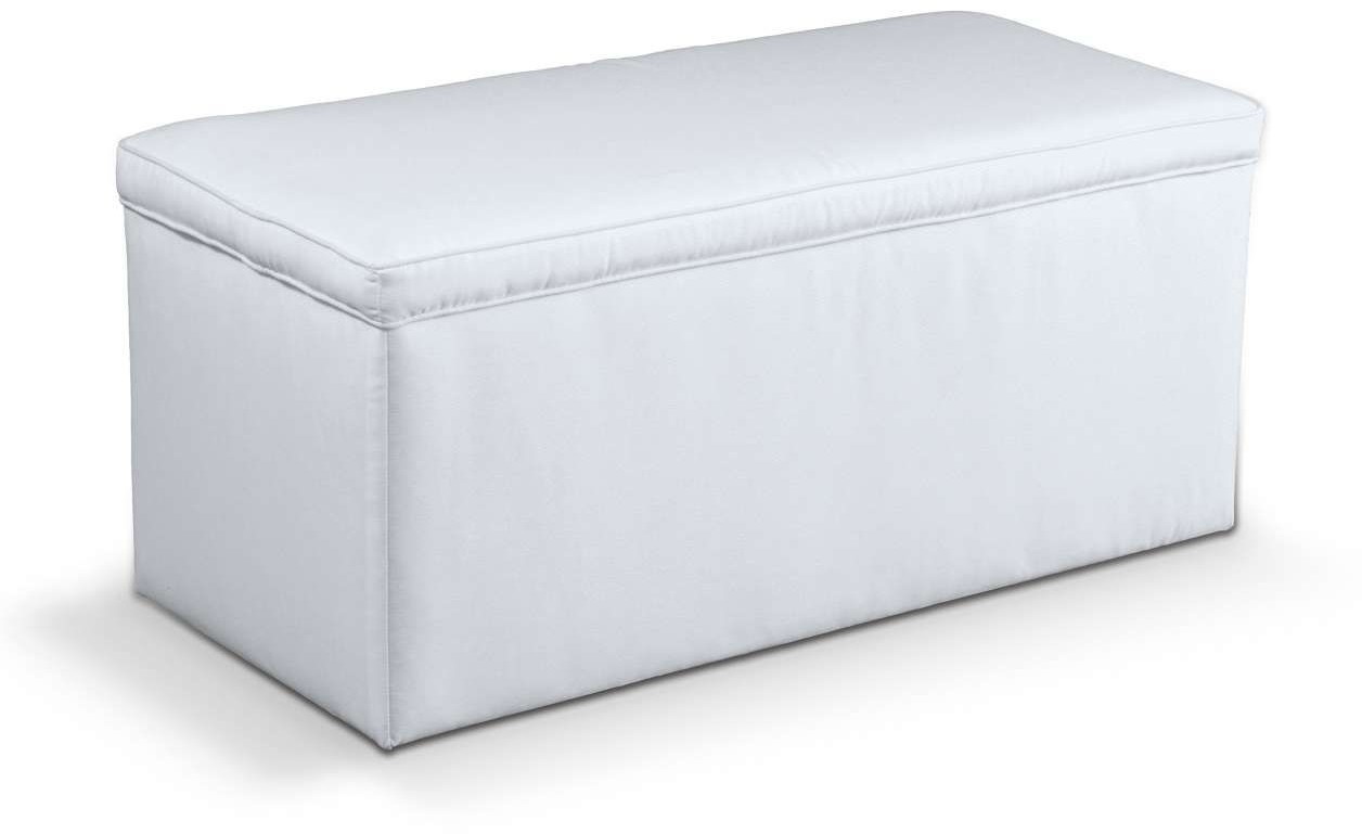 Dekoria Skrzynia tapicerowana Snow White biały) 90x40x40 cm Cotton Panama 525-702-34