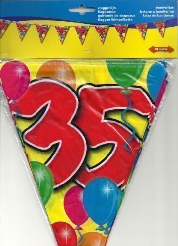 Folat 1 komplet proporczyków na 10 m 35. urodziny girlandy ozdoba na imprezy (FO-04563)