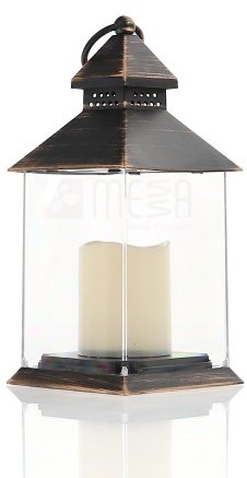 Didi&Coco LAMPION Z ŚWIECĄ LED, Latarnia, ŚWIECZNIK, Znicz CZARNY wys 23,5 cm MSL050XBL-G