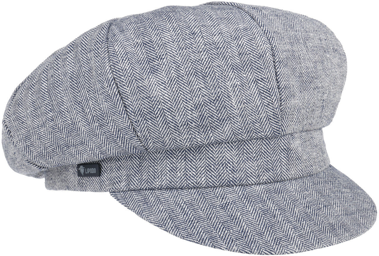 Czapka Kaszkiet Herringbone by Lipodo, niebieski, One Size