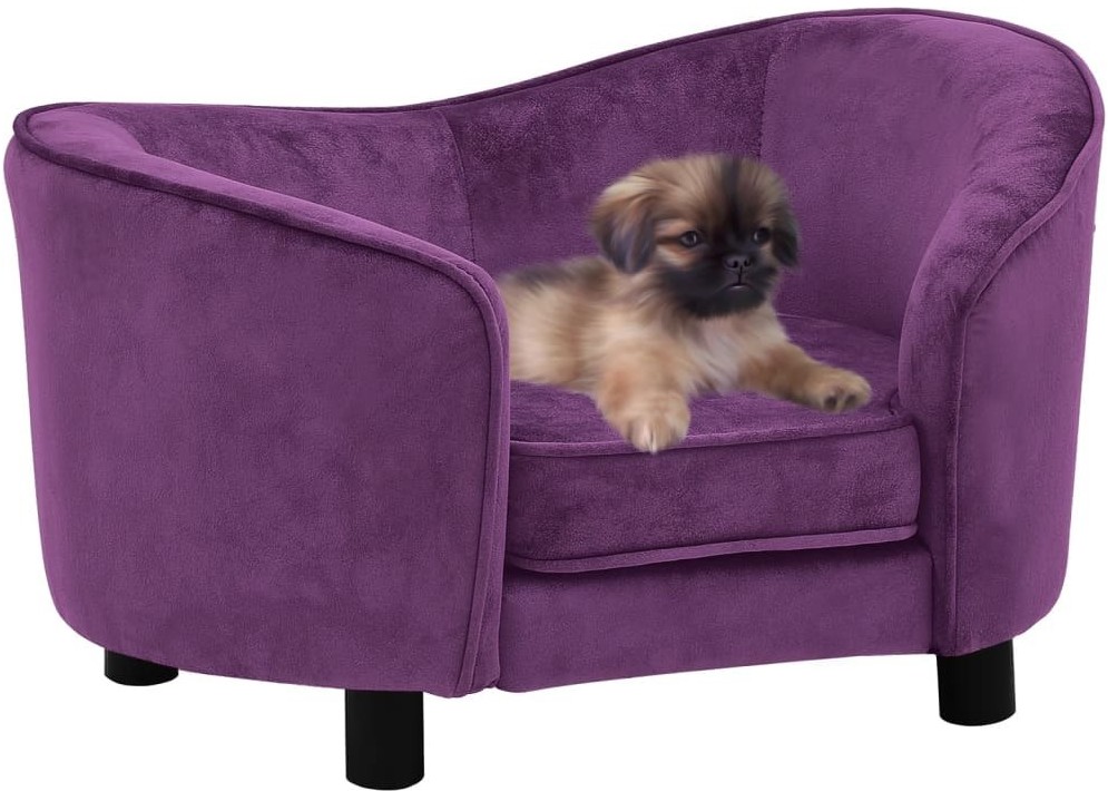 Vidaxl Lumarko Sofa dla psa, burgundowa, 69x49x40 cm, pluszowa 171024