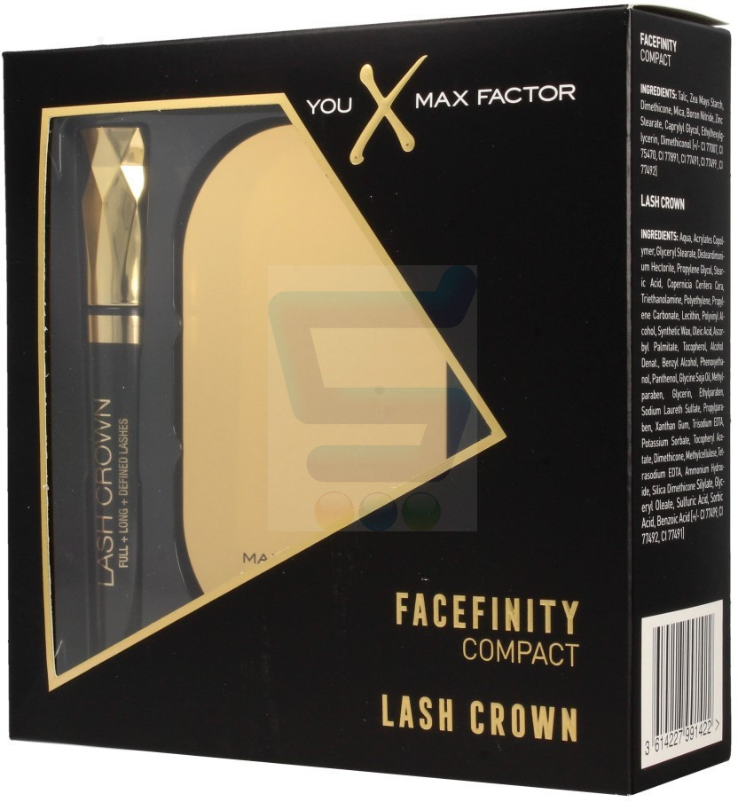 Max Factor Zestaw Facefinity Puder kompaktowy nr 002 + Lash Crown Mascara do rzęs 1 szt.