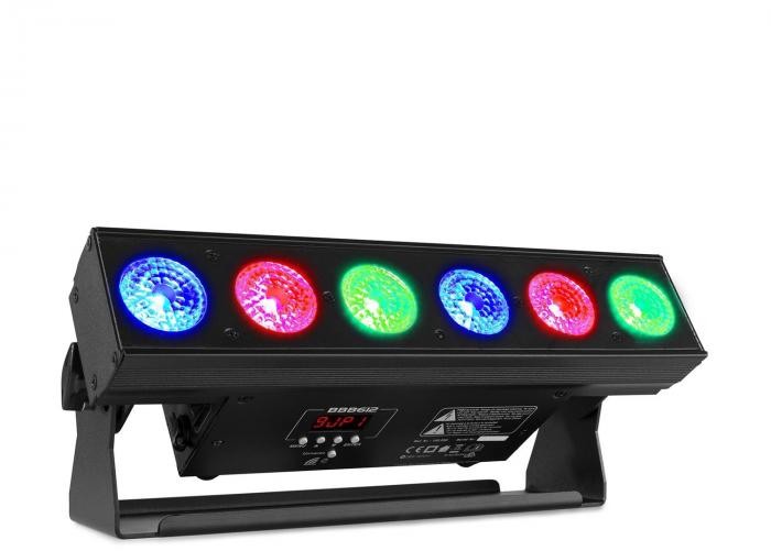 Beamz BBB612, battery bar, rampa oświetleniowa z akumulatorem, 6 x 12 W 6 w 1 RGBAW-UV LED, 55 W, czarna Sky-150.596