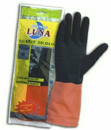 Luna Guantes Rękawiczki księżyc, dwukolorowe, flokowane, czerwone, rozm. L, neutralne, średnie 65395