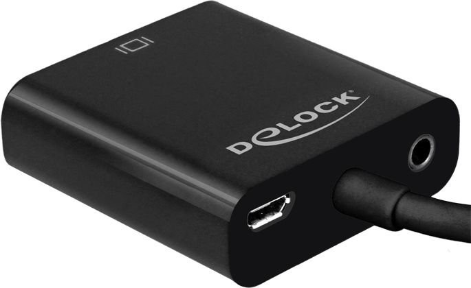 Delock Adapter HDMI Micro-D męski > VGA żeński z funkcją audio, (65558)