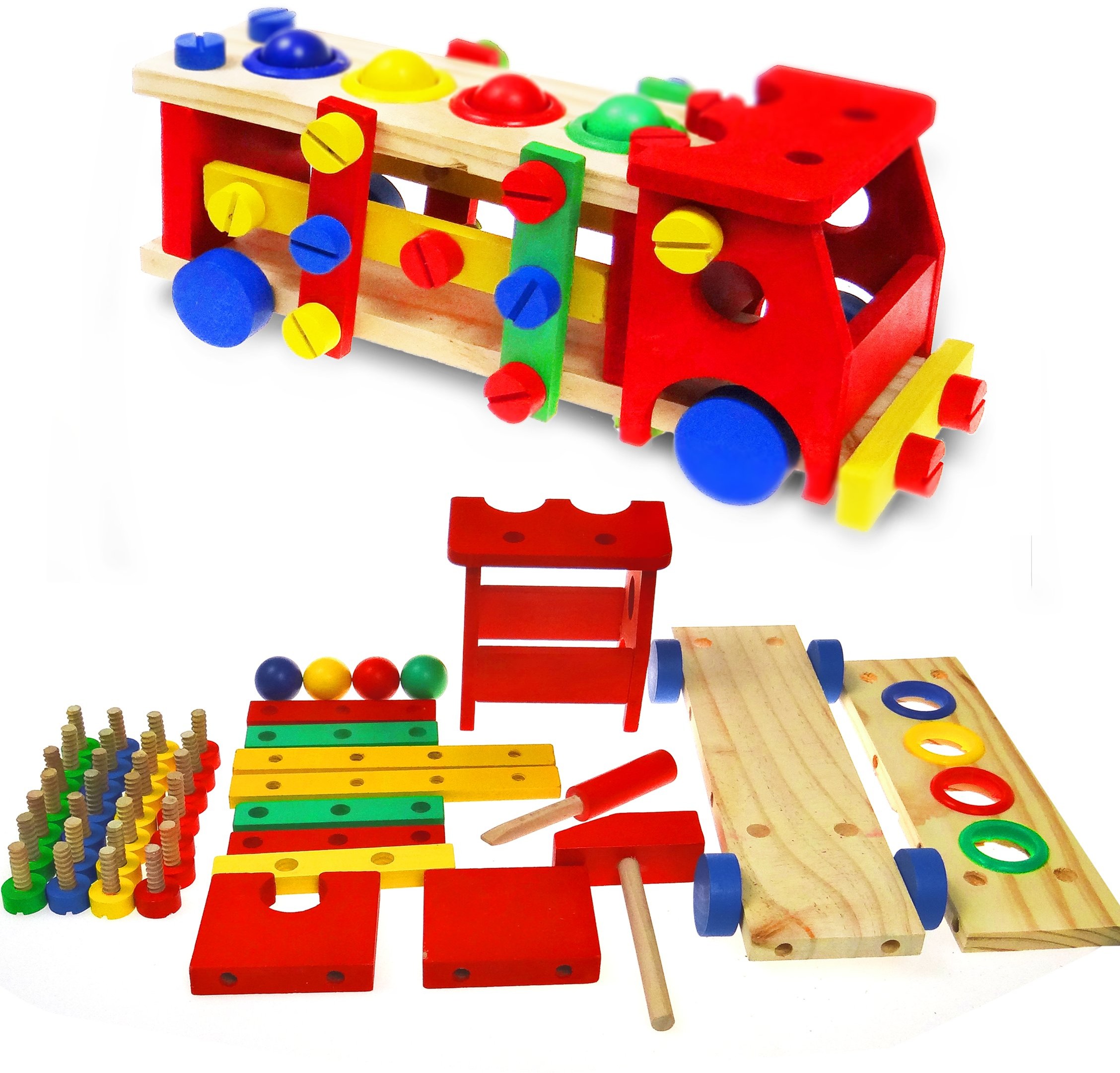 Auto Samochód Duża Drewniana Ciężarówka Edukacyjna