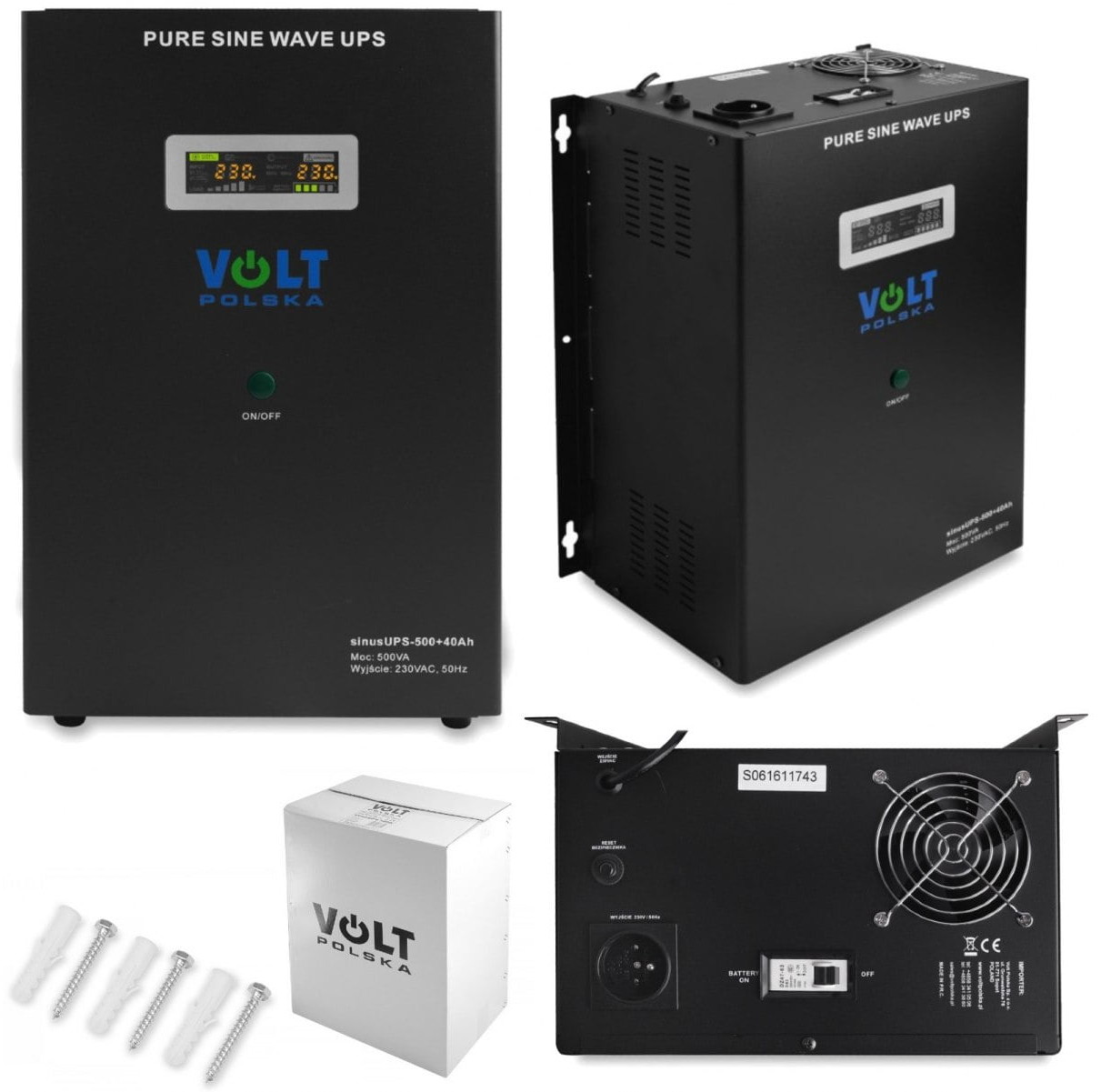 Zasilacz awaryjny power sinus ups 500va + aku 40ah