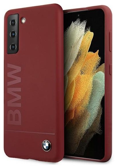 BMW Etui BMHCS21MSLBLRE S21+ G996 czerwony/red hardcase Silicone Signature Logo