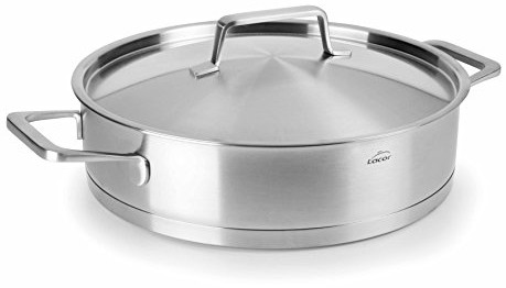 Lacor patelnia z pokrywą Foodie 28 x 6.5 cm, stal nierdzewna, Grey, 28 cm CM 45628