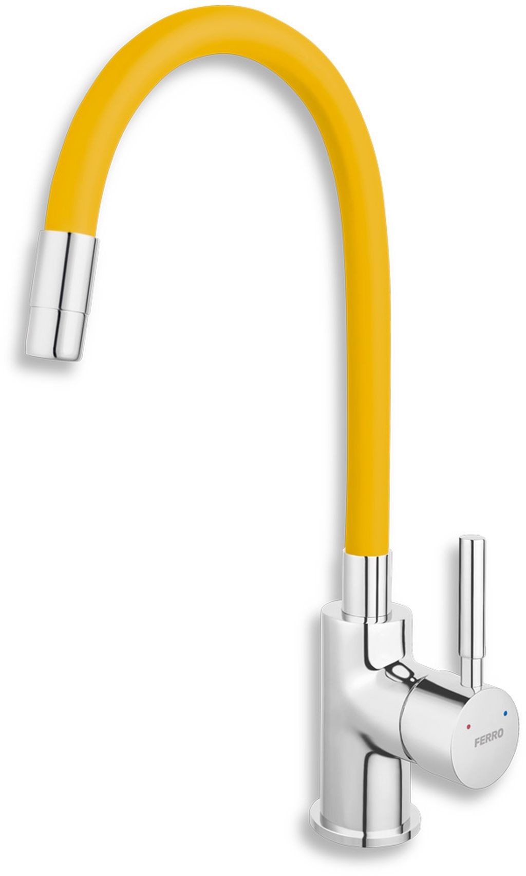 Ferro Zumba bateria zlewozmywakowa stojąca z elastyczną wylewką, cytrynowa BZA4C