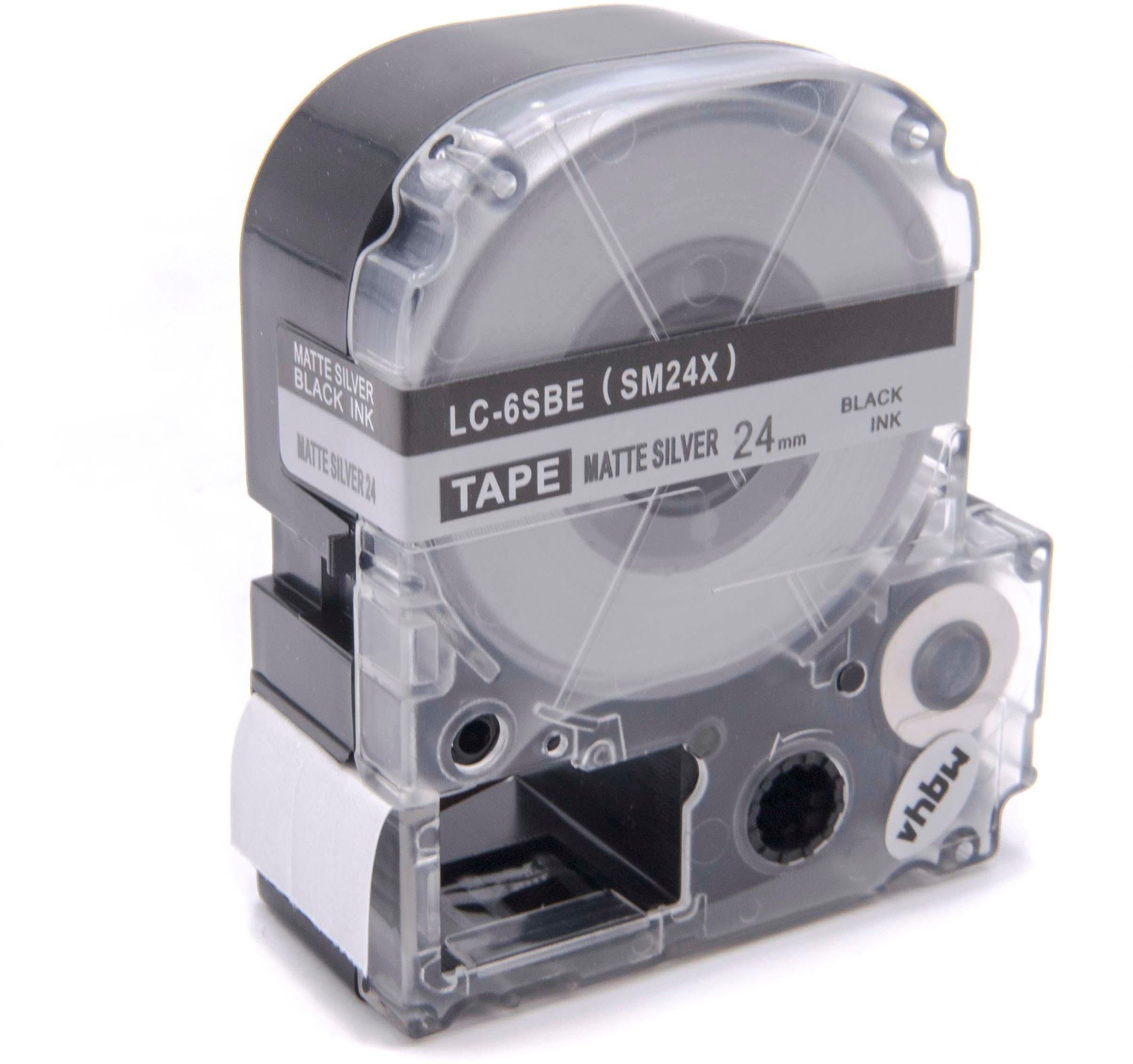 Epson LK-SM24X, 24mm x 9m, czarny druk / matowy srebrny podkład, taśma zamiennik