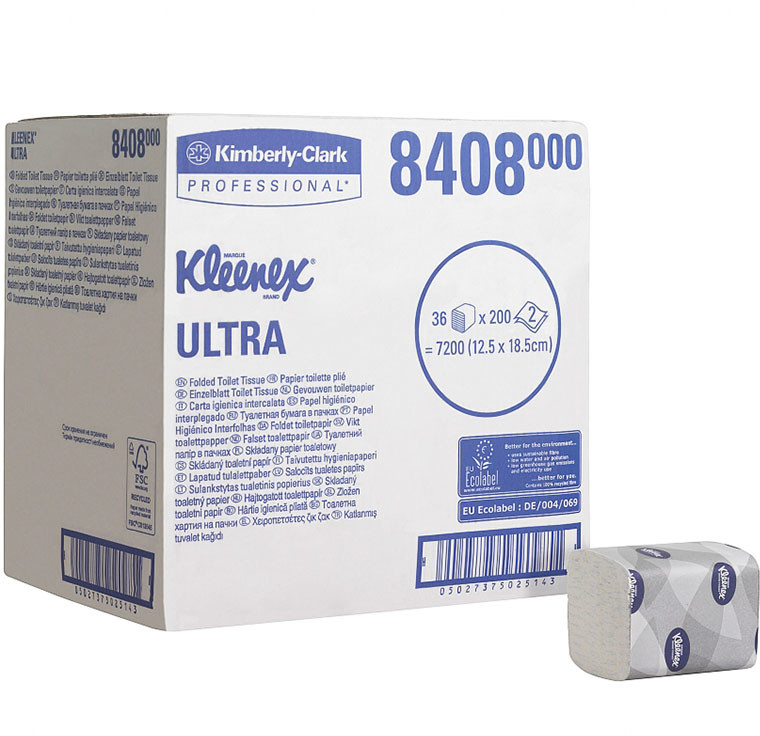 Kimberly-Clark Papier toaletowy w składce Kimberly Clark KLEENEX@ ULTRA 2 warstwy 7200 szt 8408
