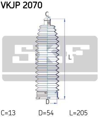 SKF Zestaw osłon, układ kierowniczy VKJP 2070
