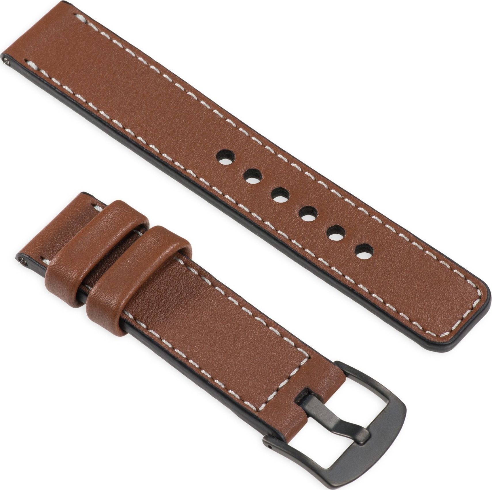 moVear Skórzany pasek 22mm do Apple Watch 5/4/3/2/1 42/44mm Brązowy uBand C1 Standard 2224-uniw