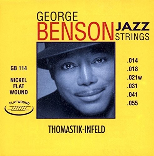 Thomastik Einzelsaite E1 .014 Stahl blank, vermessingt P14 für E-Gitarre George Benson Jazz Satz GB114 P14