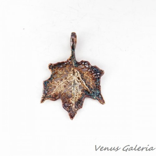 Zawieszka srebrna - Klon mały brązowy 93