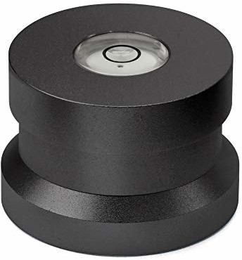 DynaVox Dynavox Single Puck ASP3, adapter z aluminium do pojedynczej płyty dźwiękowej 45, wbudowana poziomica do regulacji gramofonu, czarny 207673