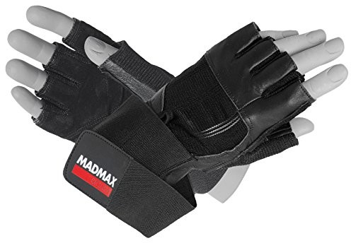 MADMAX madmax Professional Exclusive rękawice siłownia fitness podnoszenie ciężarów rękawice męskie rękawiczki Bodybuilding Workout Sports Training, xl MFG-269-BLK-XL