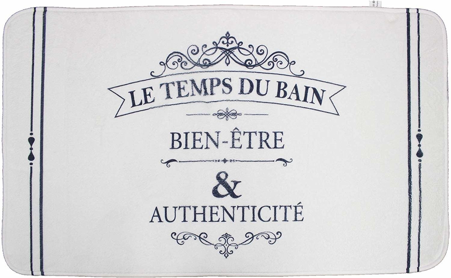 Douceur d'intérieur Douceur dintérieur Dywanik łazienkowy VINTAGE 45 x 75 cm kolor biały z napisem 6GMB574