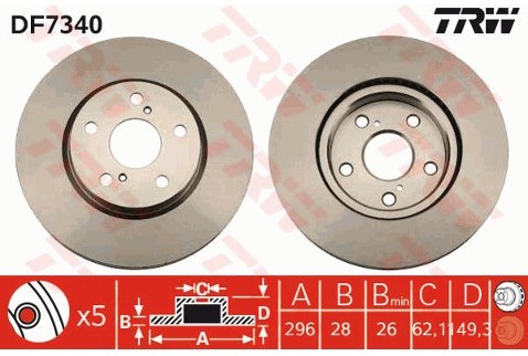 TRW Tarcza hamulcowa DF7340